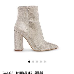 Steve Maddens -Noticed R rhinestone booties. These are brand new, never worn!
